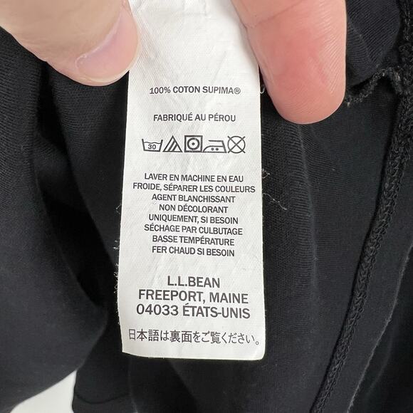 LL Bean Size Large Petite Supima Cotton Long Sleeve Mock Turtle Neck Shirt Black - Picture 4 of 8